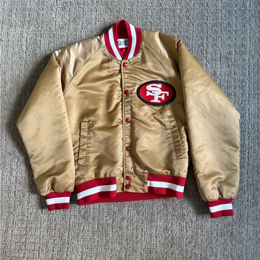 San Francisco 49ers Niners NFL Vintage Chalk Line Varsity Jacket